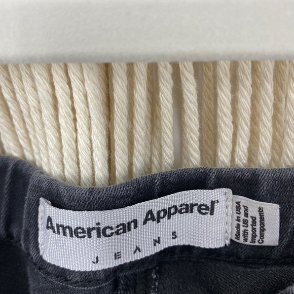 American Apparel Black Washed Denim Skinny Jeans - Picture 3 of 6